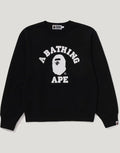 Women's Cotton Graphic Crewneck Sweatshirt - Black