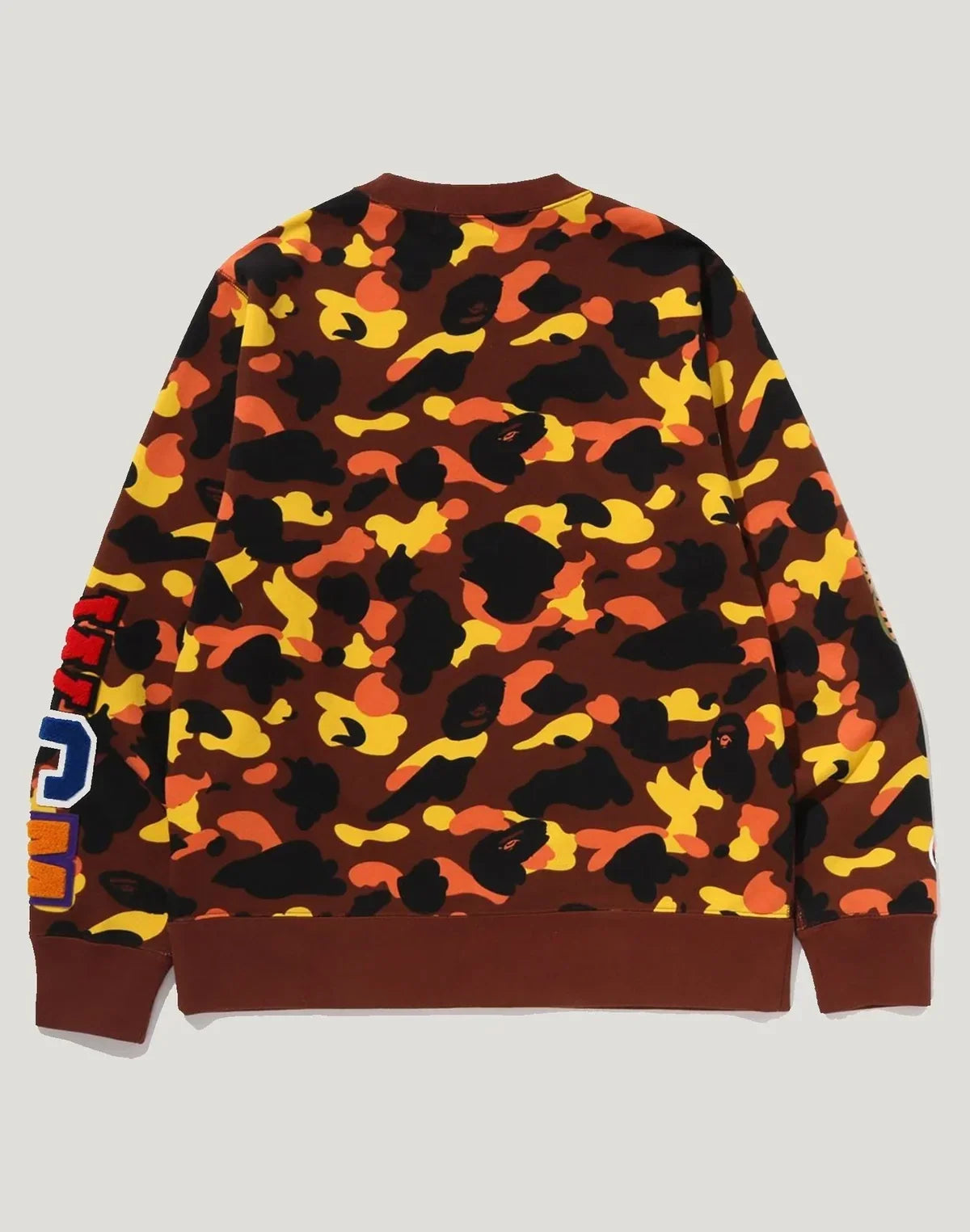 Men's Cotton Camo Graphic Crewneck Sweatshirt - Orange