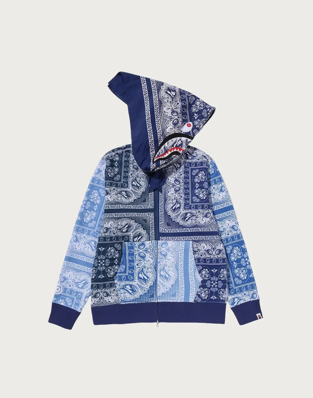 Paisley Full-Zip Graphic Hoodie - Navy