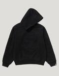 Padded Cropped Graphic Hoodie - Black