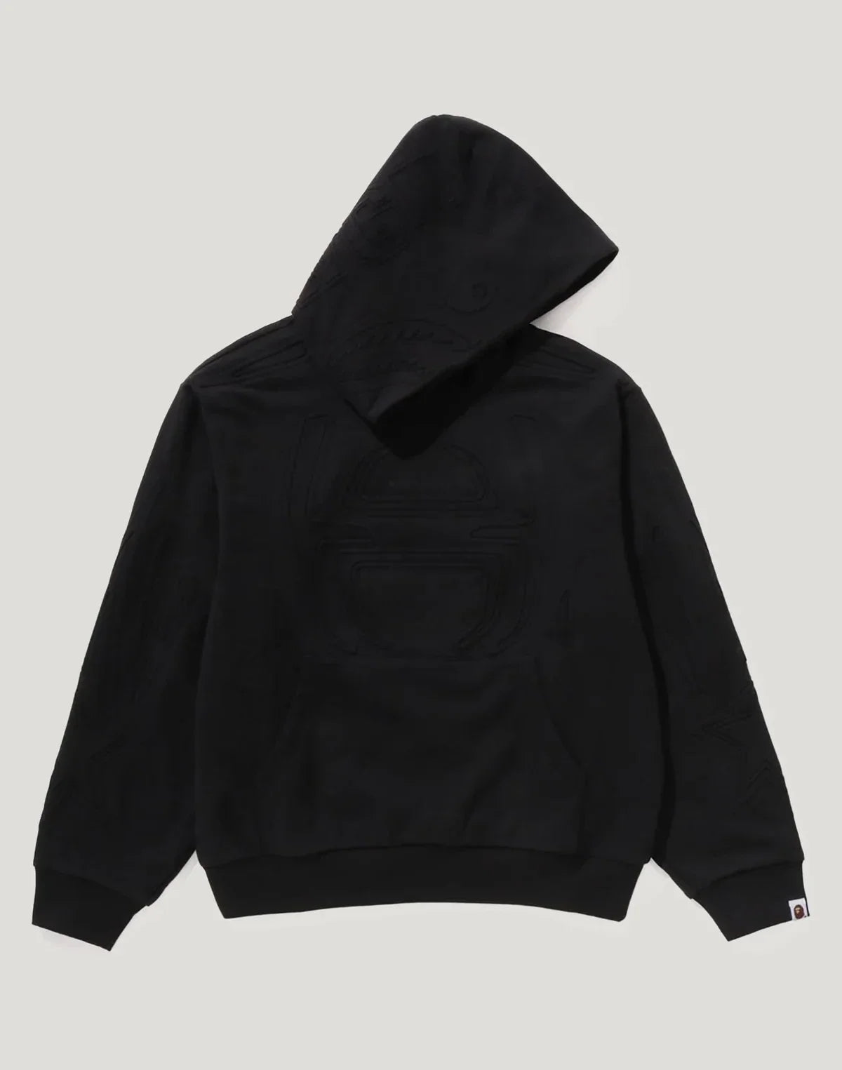 Padded Cropped Graphic Hoodie - Black