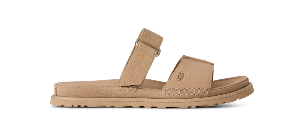 Women's Adjustable Suede Slide Sandal - Black