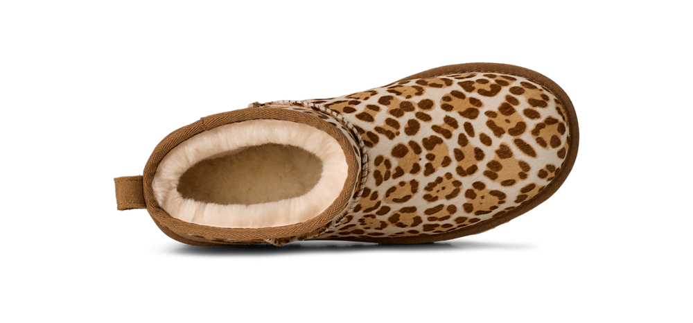 Women's Cow Hair Mini Boot - Leopard Print