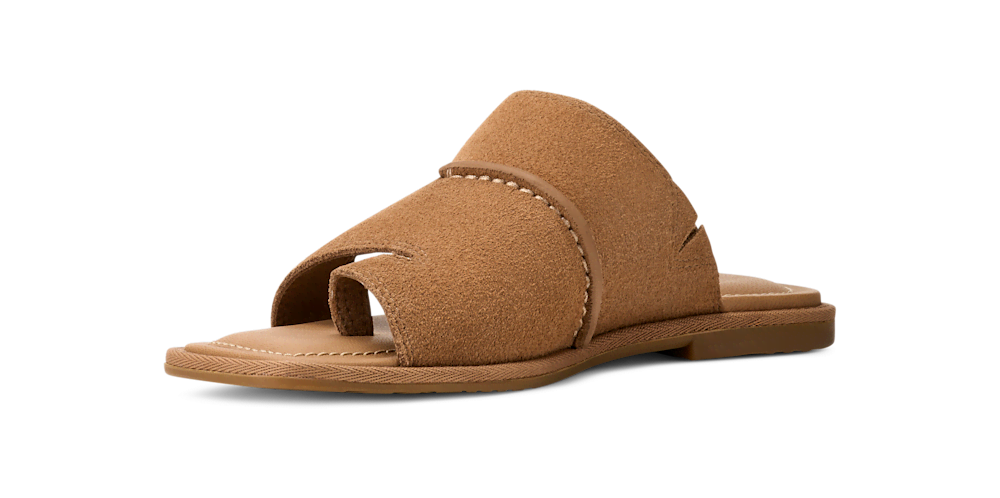 Women's Suede Toe Post Sandal - Chestnut