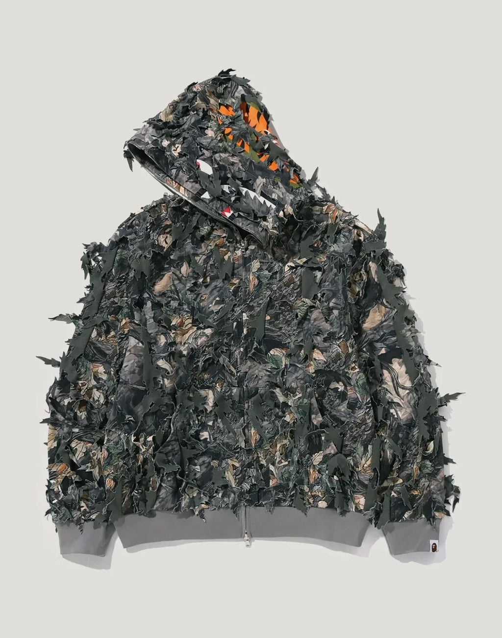 Cropped Camo Full-Zip Hoodie - Brown