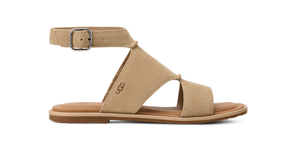 Women's Suede Square-Toe Cutout Sandal - Mustard