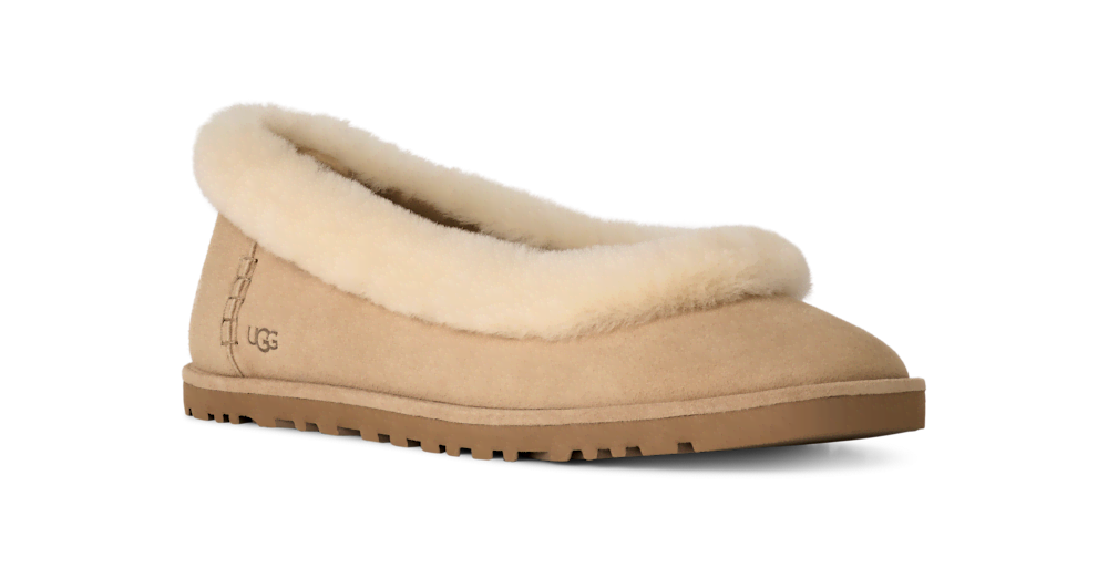 Women's Suede Ballet Flat - Chestnut
