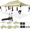 COBIZI 10x20 ft Commercial Pop-Up Canopy Tent With 6 Sidewalls And Roller Bag