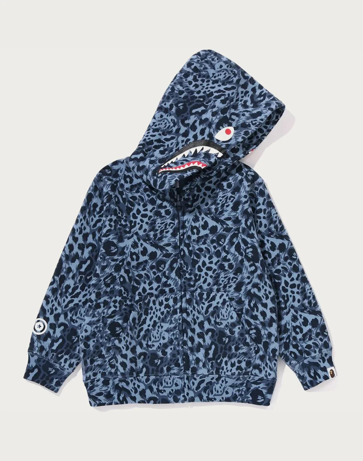 Kids' Leopard Print Zip Hoodie - Blue