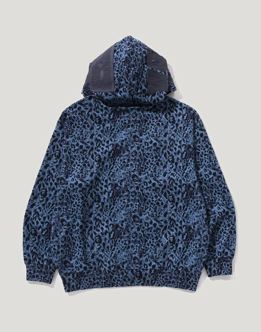 Leopard Print Full-Zip Hoodie - Gray