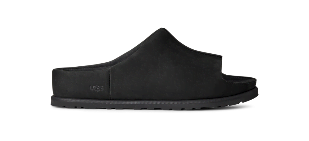 Men's Nubuck Slide Sandal - Black