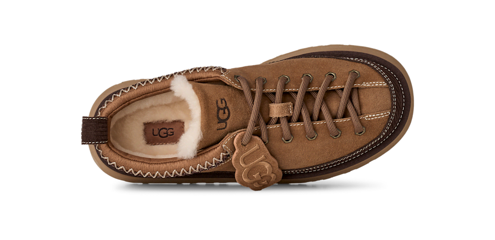 Women's Suede Lace-Up Platform Slipper - Sand