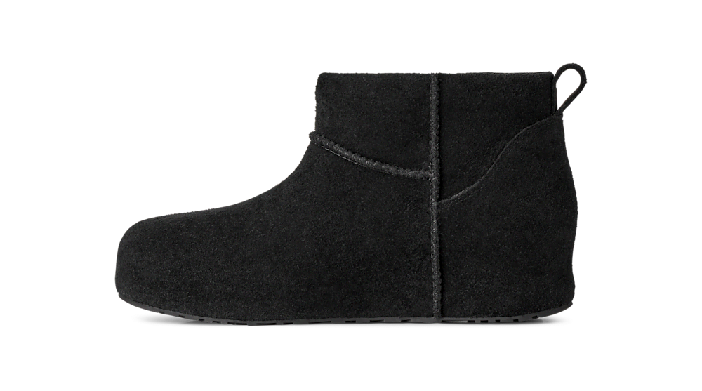 Women's Suede Mini Platform Boot - Black