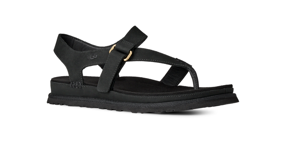 Women's Asymmetrical Toe-Post Sandal - Black