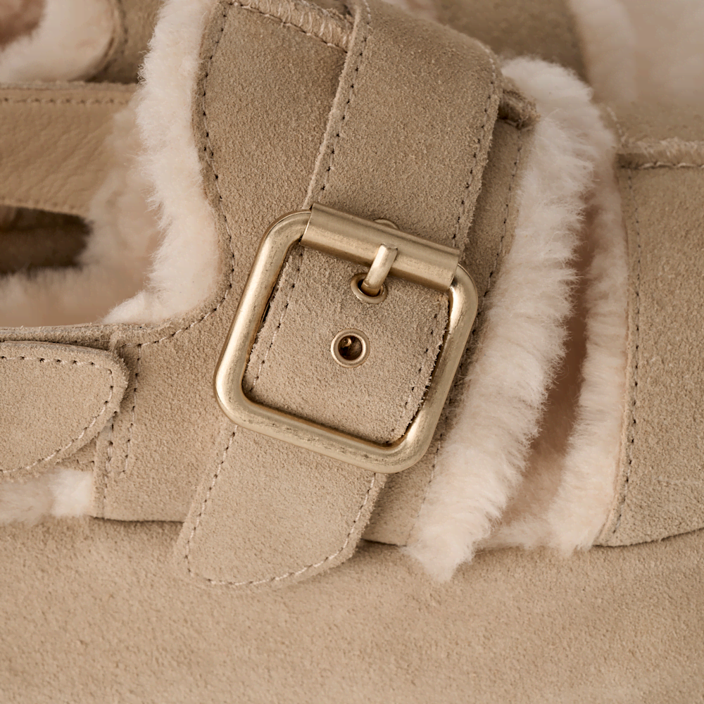 Women's Suede Platform Sandal - Mustard