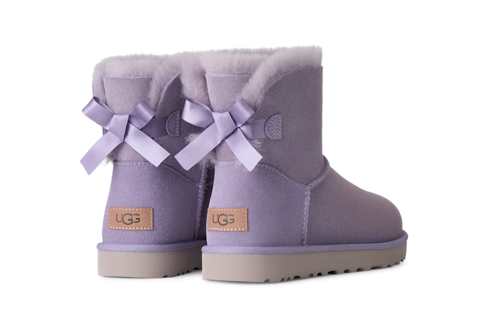 Women's Mini Sheepskin Bow Boot - Moonlight