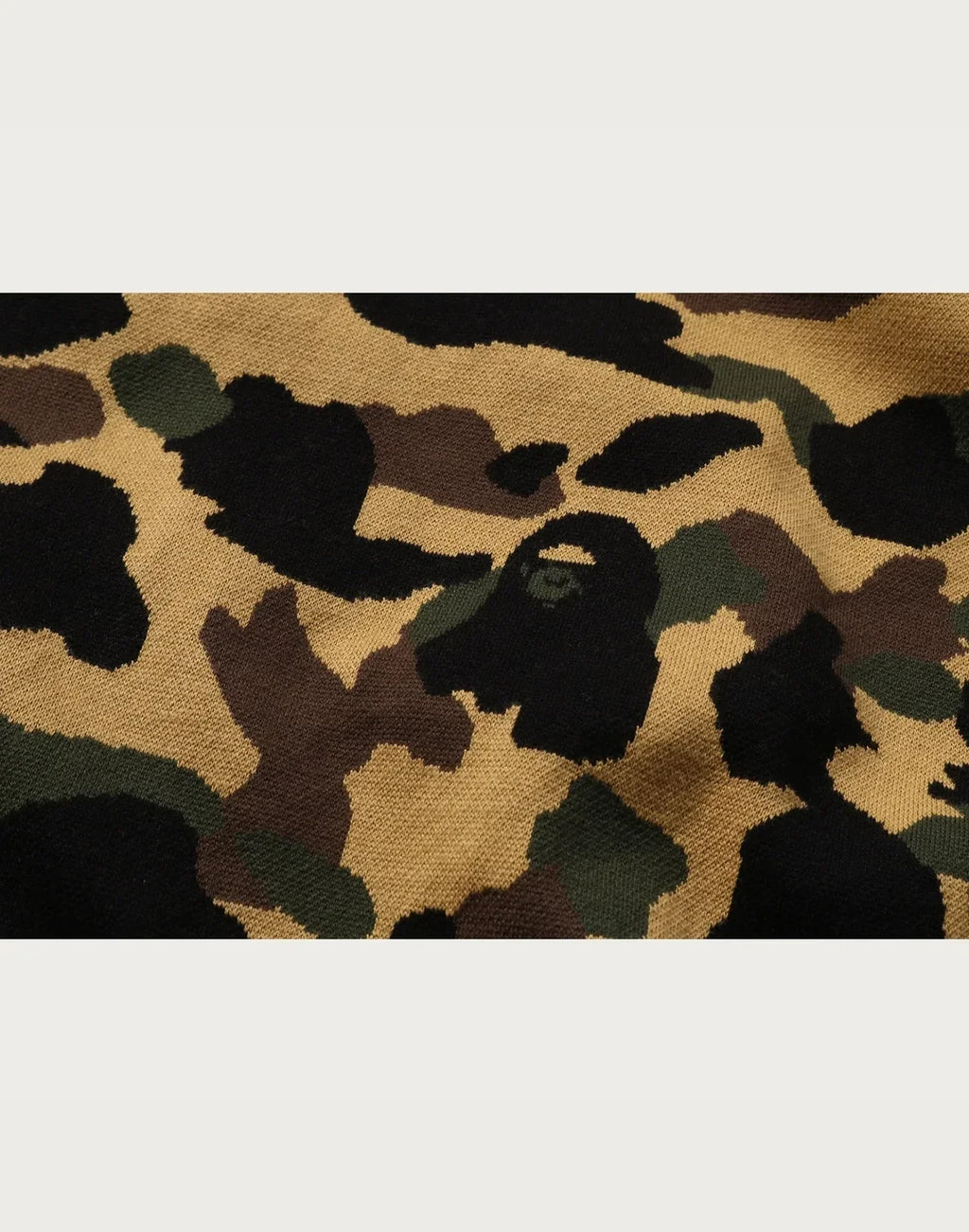 Relaxed Cotton Camo Full-Zip Hoodie - Yellow
