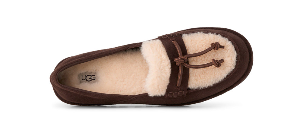 Women's Suede Sheepskin Loafer - Black