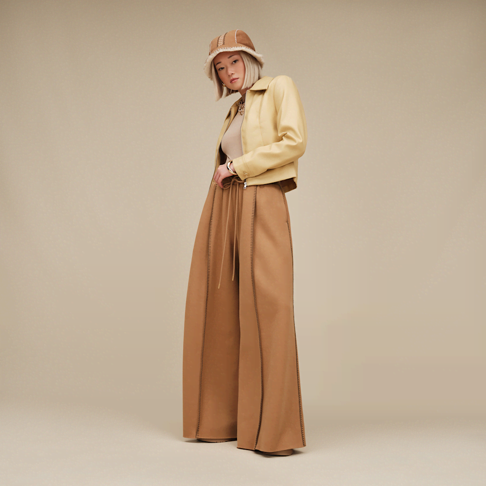 Women's Mid-Rise Extra Wide-Leg Fleece Pants - Green