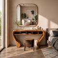 Rustic Dressing Table With Open Drawer Storage For Bedroom And Dressing Room