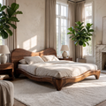 Organic Bed Frame With Sculptural Curved Design For Bedroom