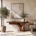 Organic Sculptural Console Table Tree Trunk Base Design For Living Room Entryway