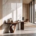 Organic Console Table Tree Root Base Design For Entryway Hallway