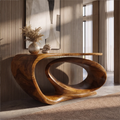 Console Table Sculptural Open Loop Base For Entryway Foyer Hallway