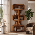 Mid Century Bookshelf Handcrafted Solid Wood Design For Home Office