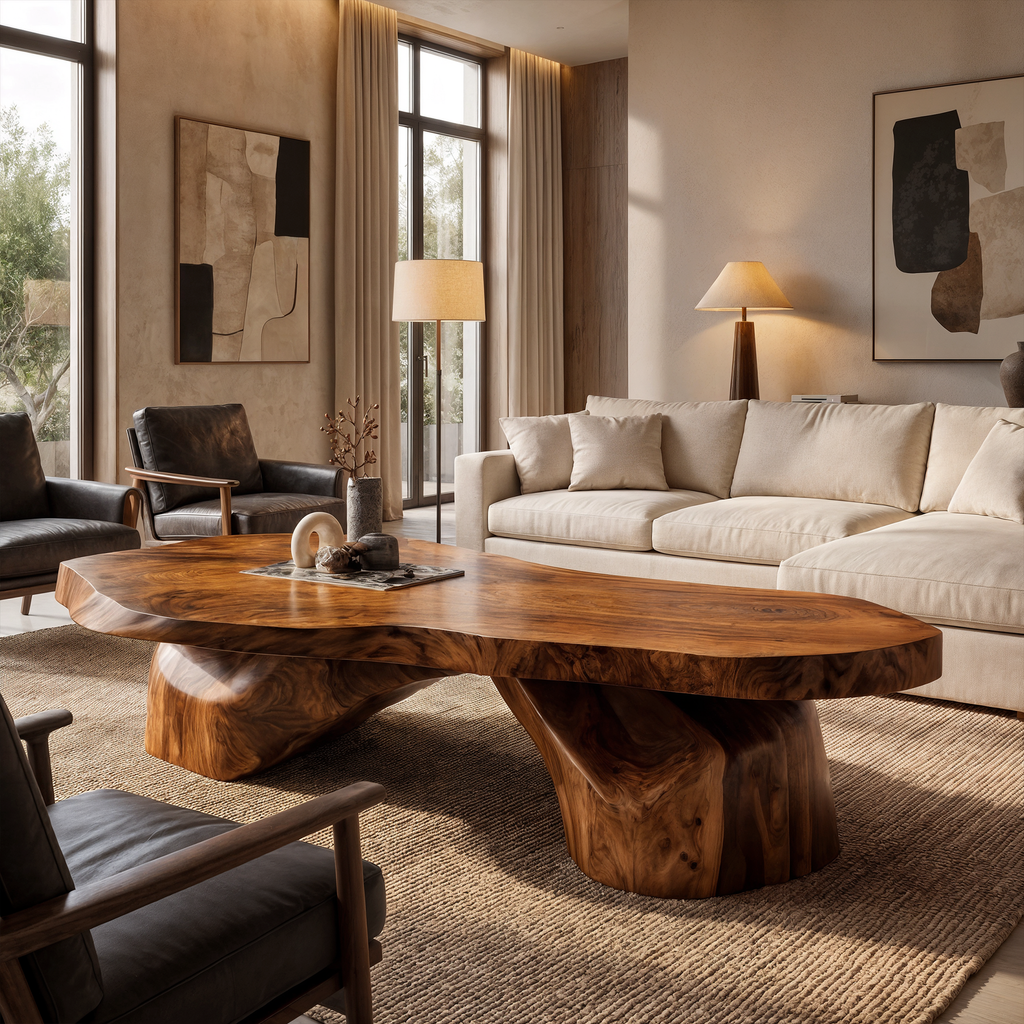 Organic Coffee Table With Sculptural Tree Root Design For Living Room And Lounge
