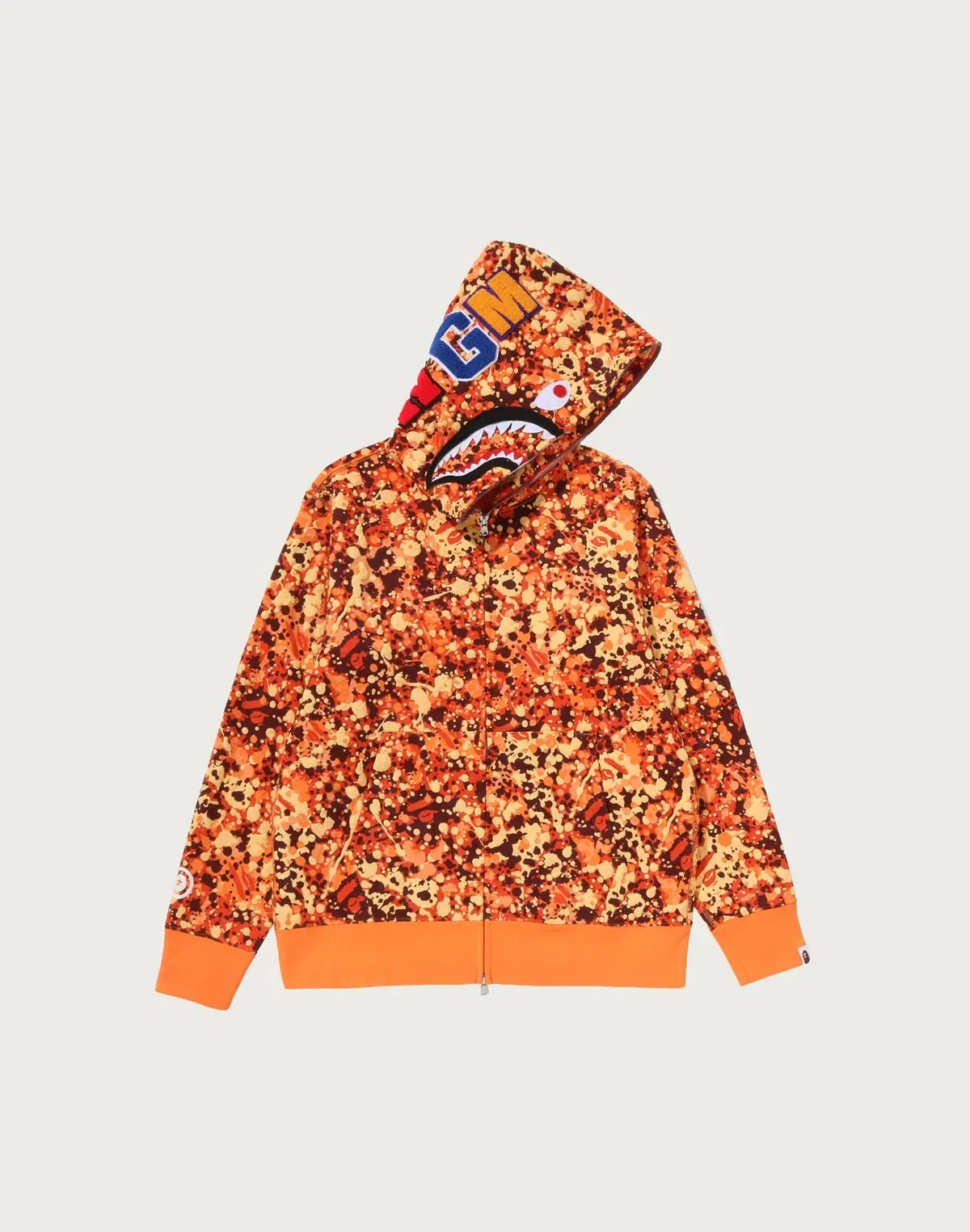 Camo Full-Zip Fleece Hoodie - Orange