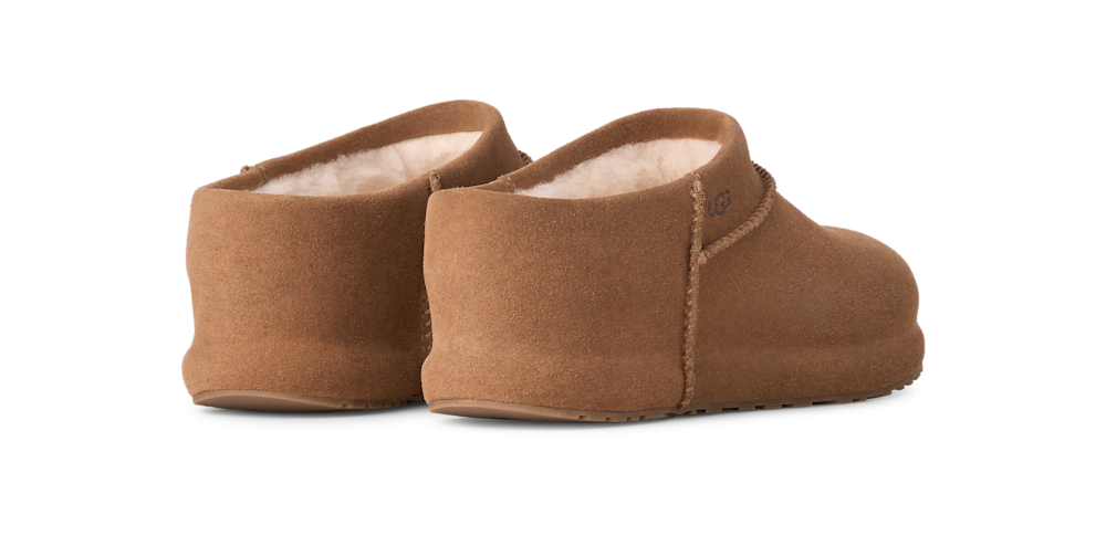 Women's Suede Sheepskin-Lined Clog - Chestnut