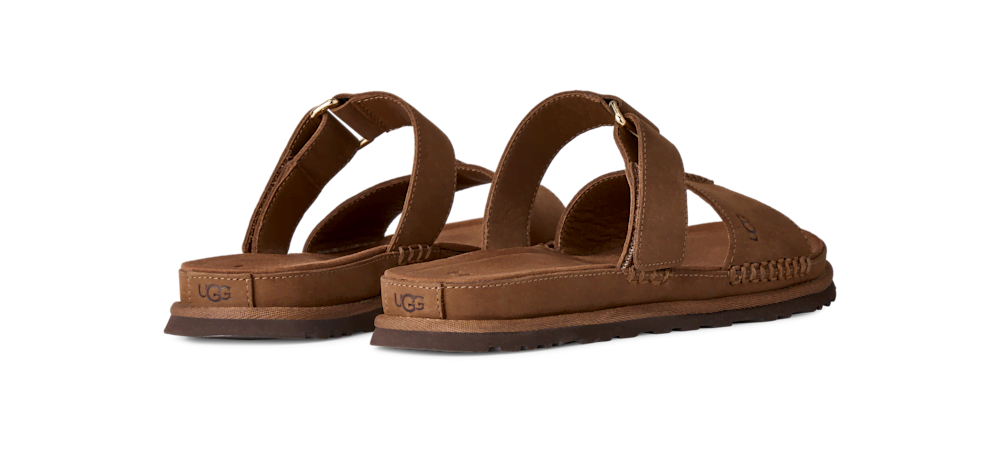 Women's Adjustable Leather Slide Sandal