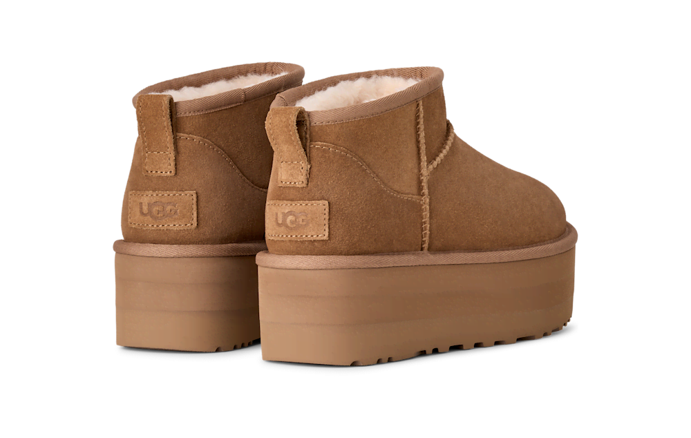 Women's Platform Ultra-Short Suede Boot - Sand