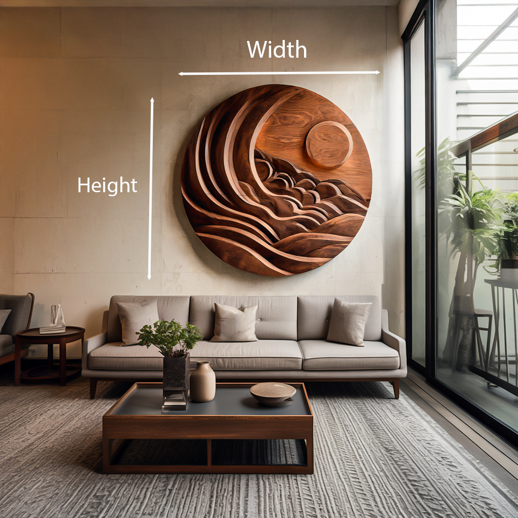 Modern Mountain Sun Wall Art Sculpture For Living Room