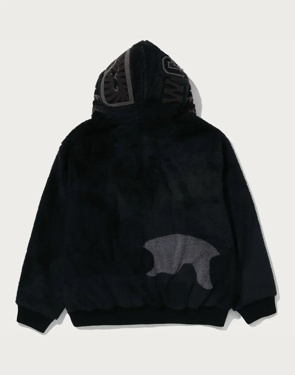 Camo Sherpa Full-Zip Jacket - Black