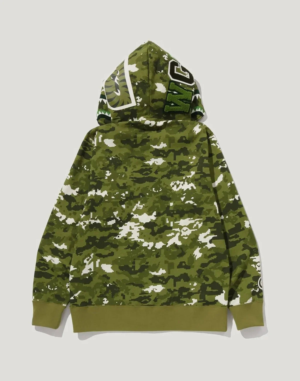 Pixel Camo Full-Zip Cotton Hoodie - Green