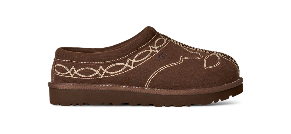 Women's Embroidered Suede Slipper - Burnt Cedar