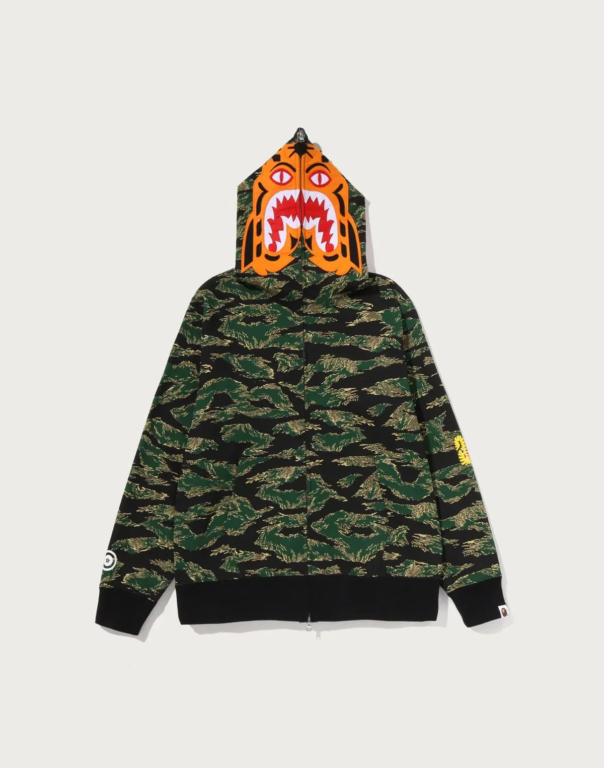 Men's Tiger Graphic Zip Hoodie - Green