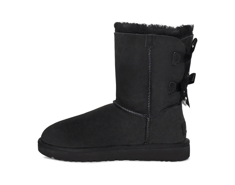 Women's Sheepskin Bow Boot - Black