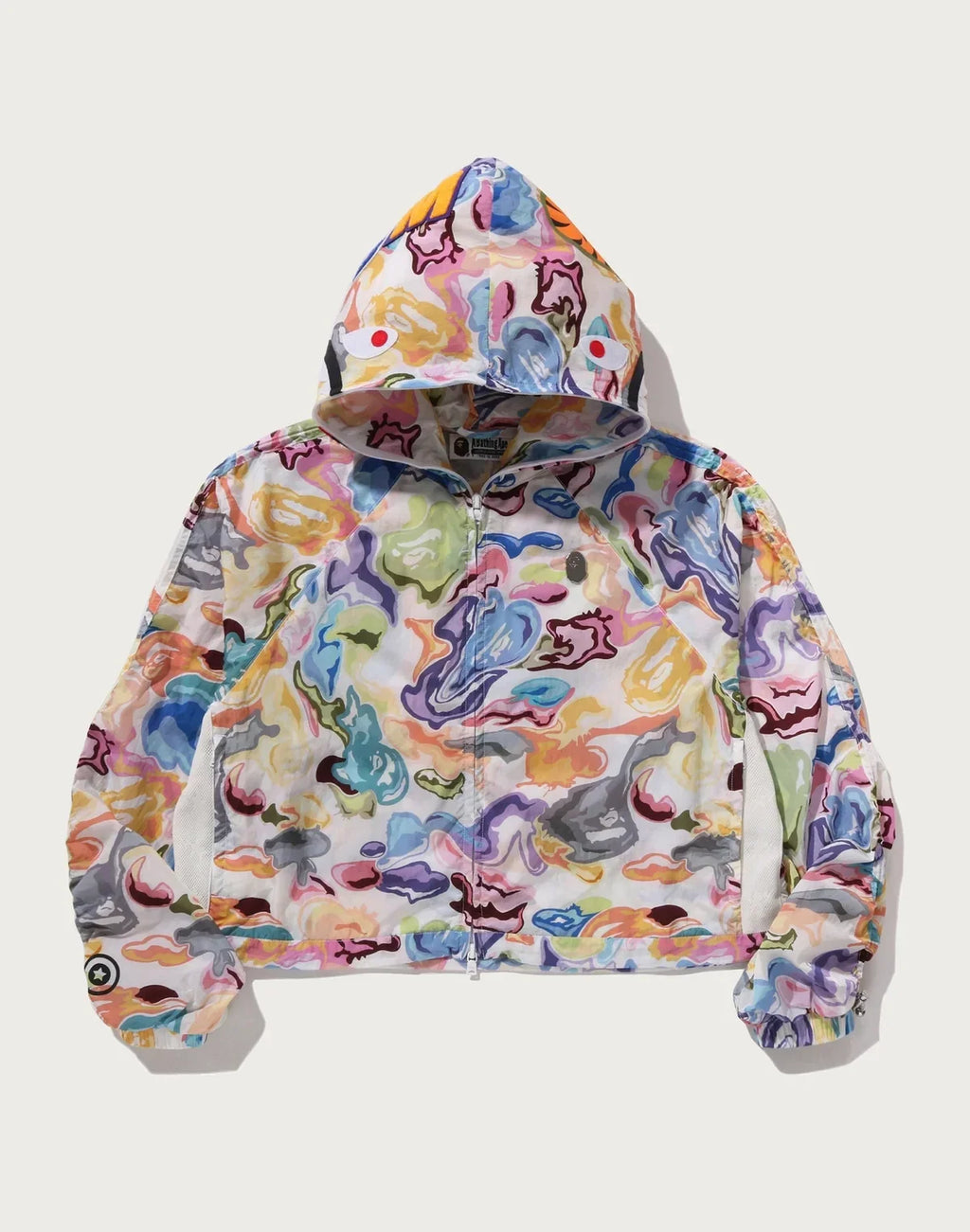 Camo Print Hooded Jacket - White