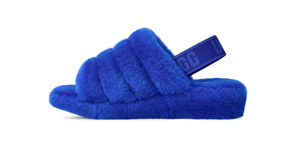Women's Sheepskin Platform Slide - Black