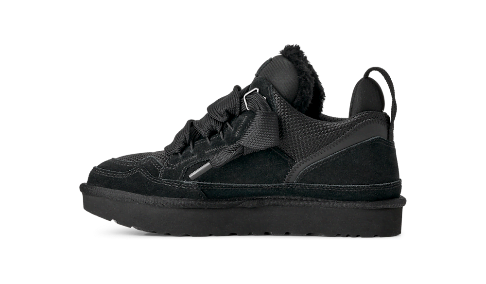 Women's Suede Mesh Lace-Up Sneaker - Black