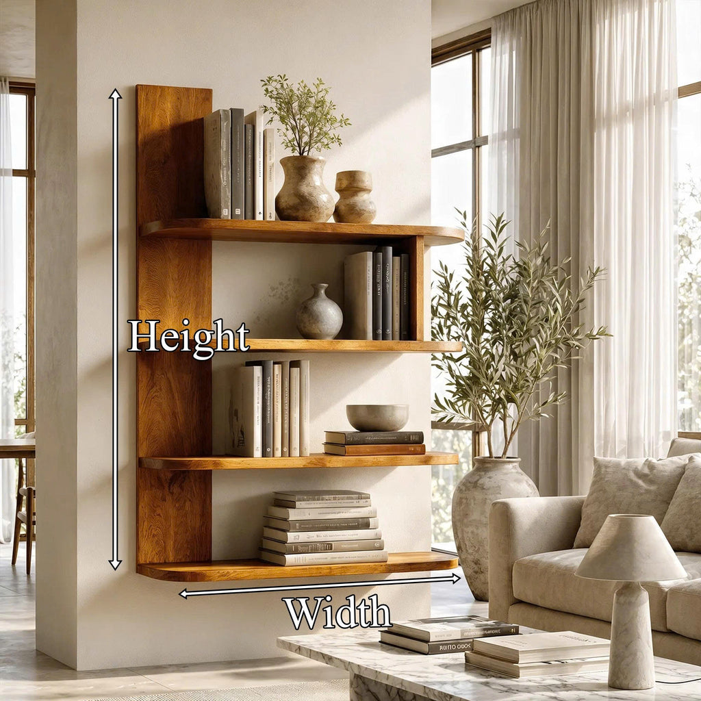 Organic Bookshelf Handcrafted Sculptural Design For Living Room