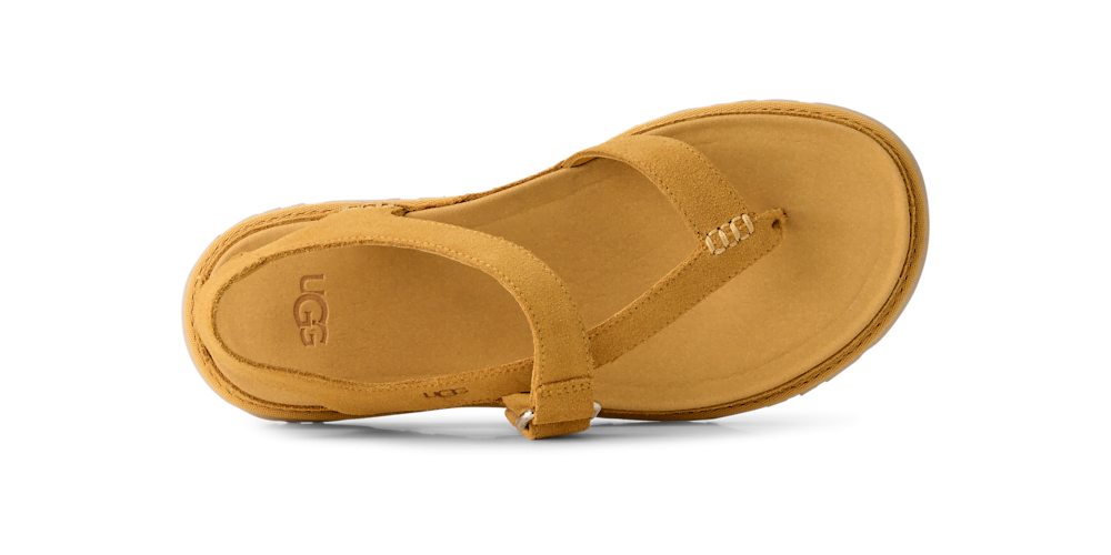 Women's Suede Toe-Post Sandal - Wheat