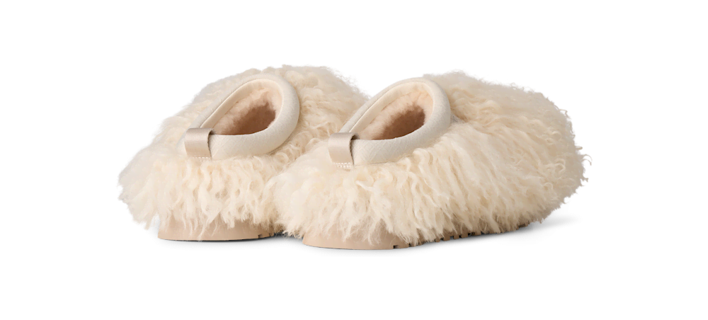 Women's Long Sheepskin Platform Mule - Cream