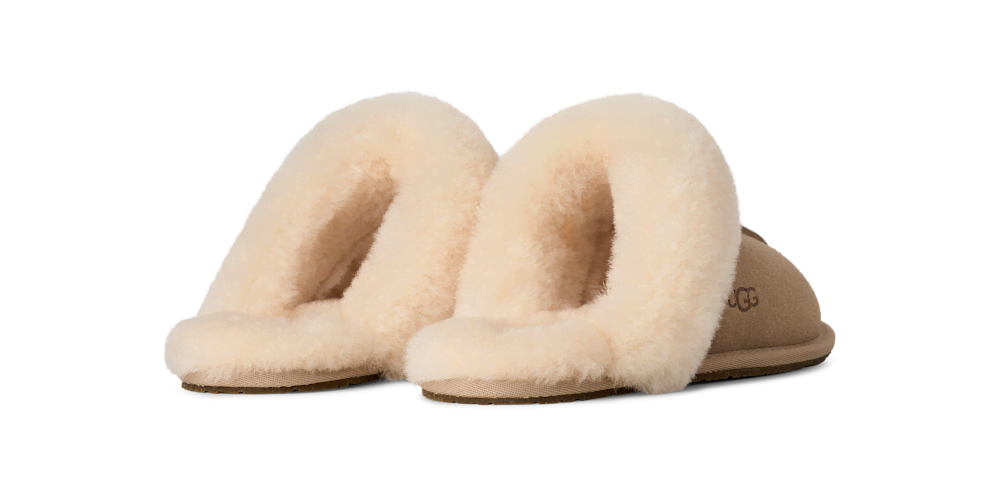 Women's Suede Sheepskin Slide Slipper - Espresso