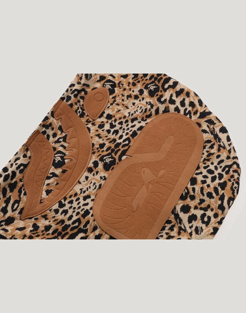 Leopard Print Full-Zip Hoodie - Gray
