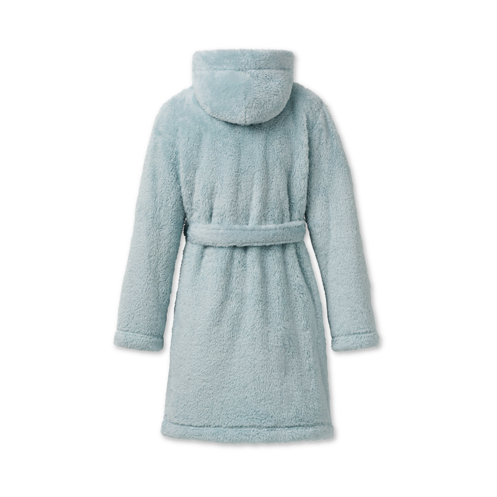Women's Hooded Plush Fleece Robe - Cream