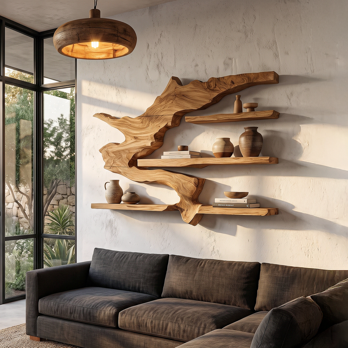 Modern Split Edge Floating Shelf Wall Mounted Display Shelves For Living Room